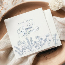 Elegante Periwinkle Blue Wildflower Bridal Shower