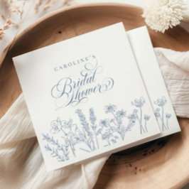 Servilleta De Papel Elegante Periwinkle Blue Wildflower Bridal Shower
