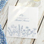 Servilleta De Papel Elegante Periwinkle Blue Wildflower Bridal Shower<br><div class="desc">Elegante Periwinkle Blue Wildflower Bridal Shower Napkins</div>