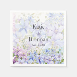 Servilleta De Papel Elegante Periwinkle Clematis Boda