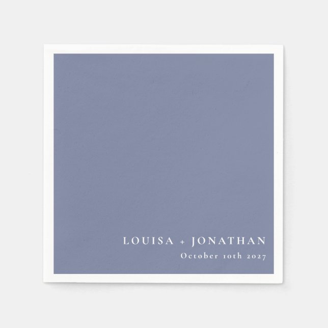 Servilleta De Papel Elegante Periwinkle Trendy Personalizado Minimal (Anverso)