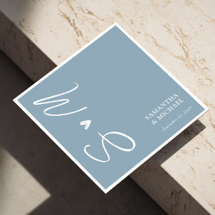 Servilleta De Papel Elegante Personalizado azul turbio Iniciales Ropa 