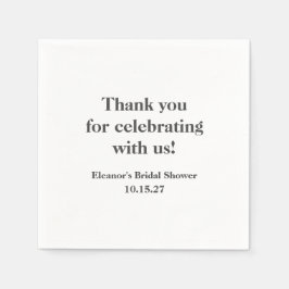 Servilleta De Papel Elegante Personalizado blanco ducha de novia Graci