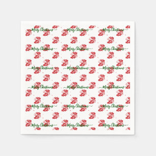 Servilleta De Papel Elegante Personalizado blanco Navidades Holly Pape