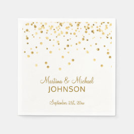 Servilleta De Papel Elegante Personalizado Boda de Confetti de Oro Bla