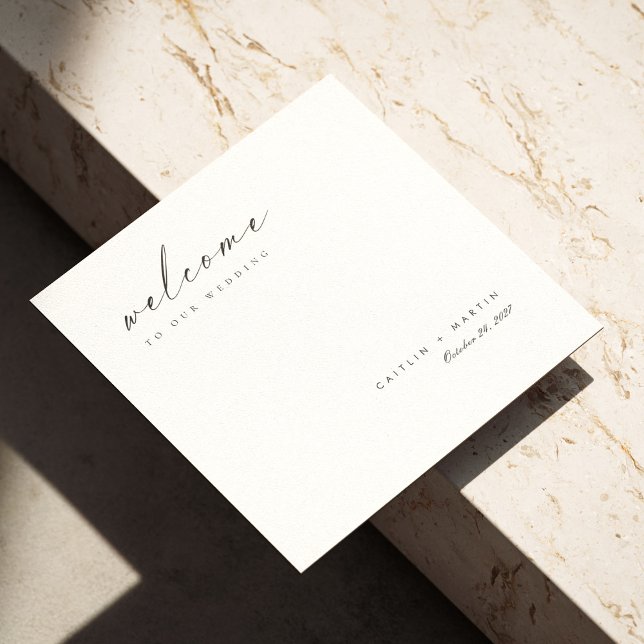 Servilleta De Papel Elegante Personalizado Boda manuscrito Napkins (Elegant Custom Handwritten Wedding Napkins)