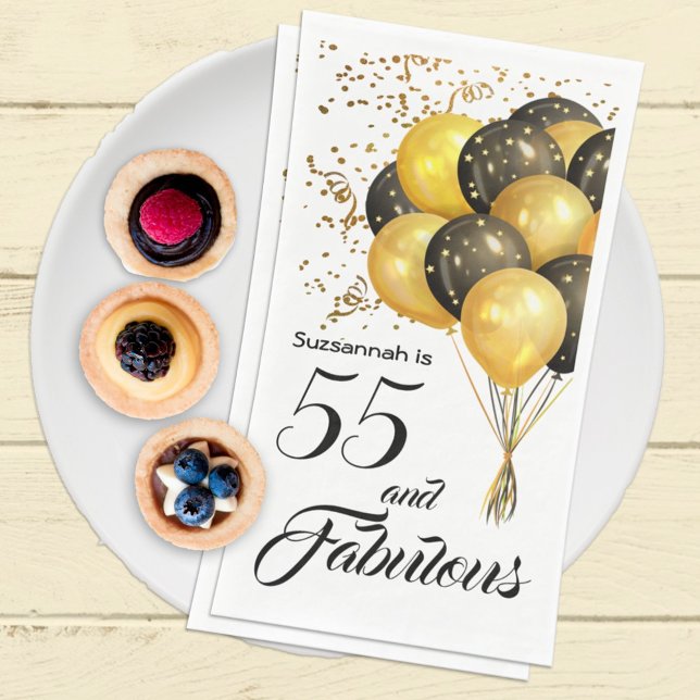 Servilleta De Papel Elegante Personalizado Cumpleaños Gold Confetti Ne (Subido por el creador)