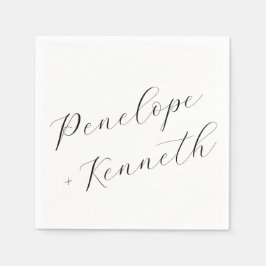 Servilleta De Papel Elegante Personalizado de caligrafía Boda blanco