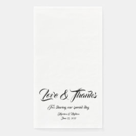 Servilleta De Papel Elegante personalizado de escritura negra Amor y G