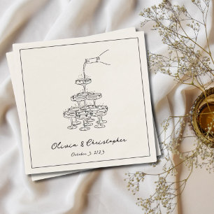 Servilleta De Papel Elegante Personalizado de sketch de la torre del c