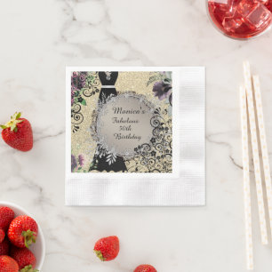 Servilleta De Papel Elegante personalizado Fabuloso cumpleaños número