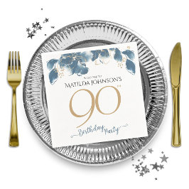 Servilleta De Papel Elegante Personalizado floral fiesta de cumpleaños