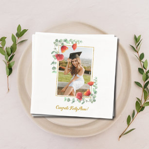 Servilleta De Papel Elegante Personalizado Floral Fotografías de gradu