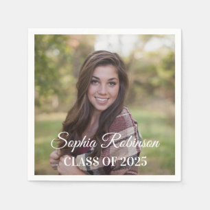 Servilleta De Papel Elegante Personalizado Foto de graduación 2025