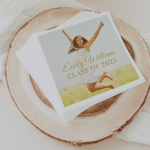 Servilleta De Papel Elegante Personalizado Gold Script 2024 Graduación