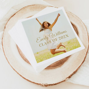 Servilleta De Papel Elegante Personalizado Gold Script 2025 Graduación