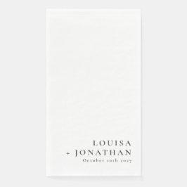 Servilleta De Papel Elegante Personalizado minimalista de moda blanca 