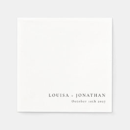 Servilleta De Papel Elegante Personalizado minimalista de moda blanca 