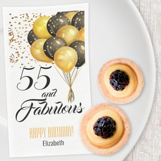 Servilleta De Papel Elegante Personalizado Número Cumpleaños Dorado Co (Subido por el creador)