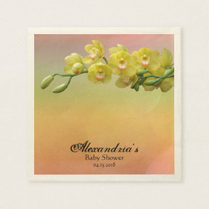Servilleta De Papel Elegante Personalizado Orquídea Baby Shower