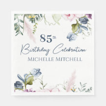 Elegante Personalizado Rosa Azul 85º cumpleaños