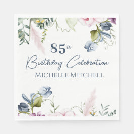 Servilleta De Papel Elegante Personalizado Rosa Azul 85º cumpleaños