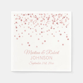 Servilleta De Papel Elegante Personalizado Rosa Blanca Boda de Confett