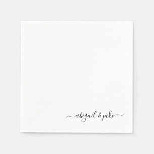 Servilleta De Papel Elegante Personalizado Script Pareja Nombres Bodas