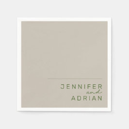 Servilleta De Papel Elegante Plata Pálida Plata Minimal Moderno Boda