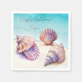 Servilleta De Papel Elegante playa tropical con tumbonas Náuticas Perl