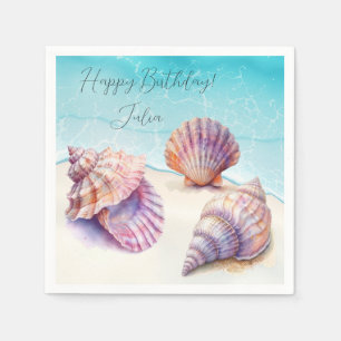 Servilleta De Papel Elegante playa tropical con tumbonas Náuticas Perl