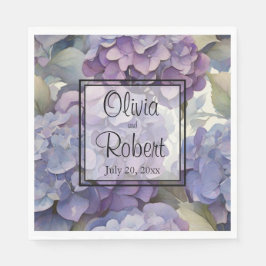 Servilleta De Papel Elegante polvorienta hidrangeas de color azul viol