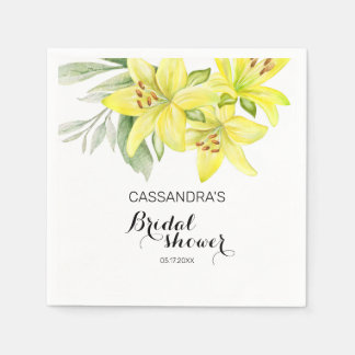 Servilleta De Papel Elegante Primavera Amarilla Floral Bridal Shower