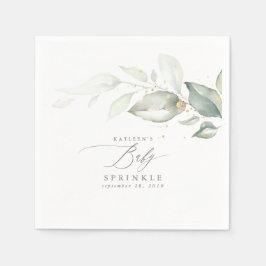 Servilleta De Papel Elegante primavera verde oro Foliage Baby Sprinkle