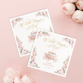 Servilleta De Papel Elegante Princess Rubor Pink Floral Baby Shower