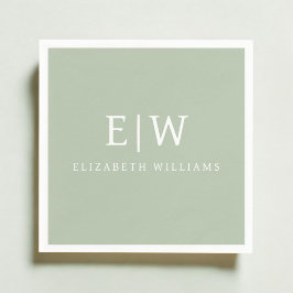 Servilleta De Papel Elegante Profesional Simple Monograma Minimalista