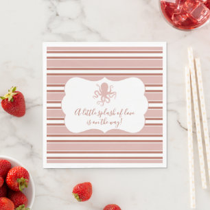 Servilleta De Papel Elegante Pulpo Marino Rayado Baby Shower I