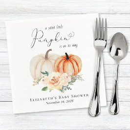 Servilleta De Papel Elegante Pumpkin Floral Baby Shower