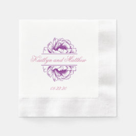 Servilleta De Papel Elegante Purple Pur Boda Floral