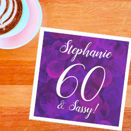 Servilleta De Papel Elegante púrpura 60 y elegante fiesta de cumpleaño