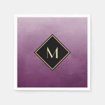 Elegante Púrpura Cepillado Con Monograma De Oro Si