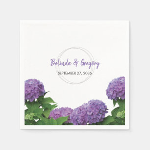 Servilleta De Papel Elegante Púrpura Hydrangea Boda