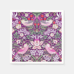 Servilleta De Papel Elegante Púrpura William Morris Strawberry Thief