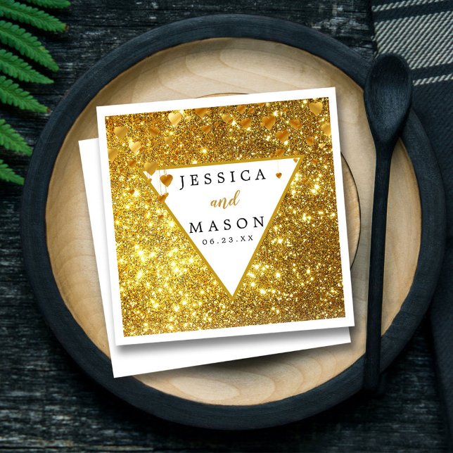 Servilleta De Papel Elegante Purpurina dorado Boda Cocktail Napkins (Subido por el creador)