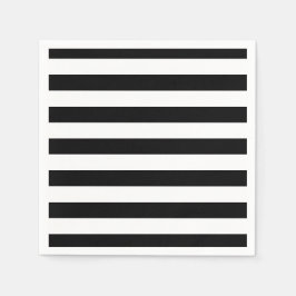 Servilleta De Papel Elegante raya negra y blanca