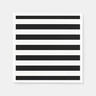 Servilleta De Papel Elegante raya negra y blanca
