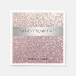 Servilleta De Papel Elegante raya purpurinoso de plata