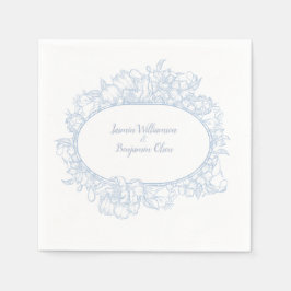 Servilleta De Papel Elegante Recepción de Boda de Casa Abierta en Azul