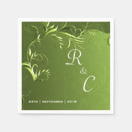 Servilleta De Papel Elegante recepción de Boda Verde