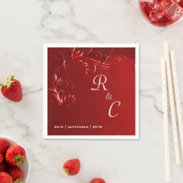 Servilleta De Papel Elegante recepción de Bodas Rojas